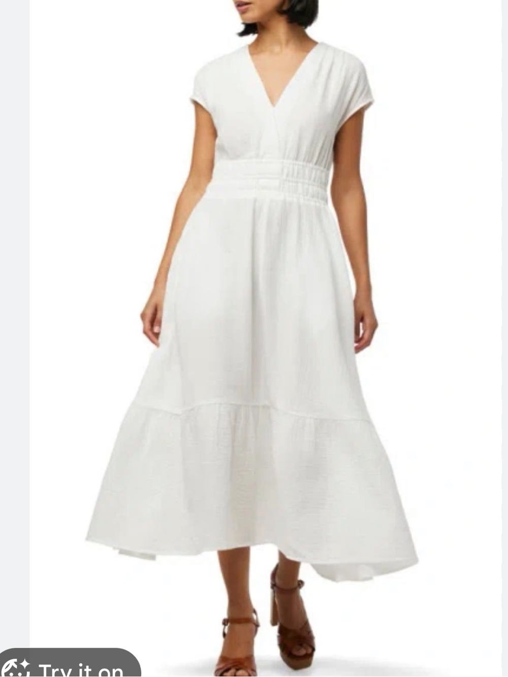 Joe's Jeans White Maxi Dress-Skirt with Smocked Waist
